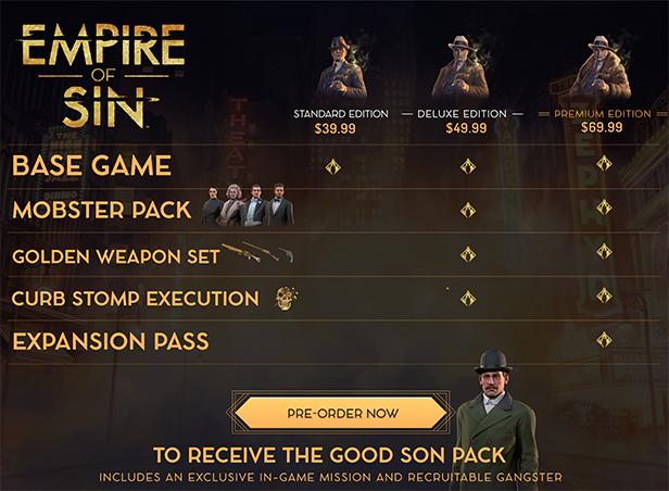 NEWS : Empire of Sin, date et précommande 2 EoS comparison table 616 | RPG Jeuxvidéo