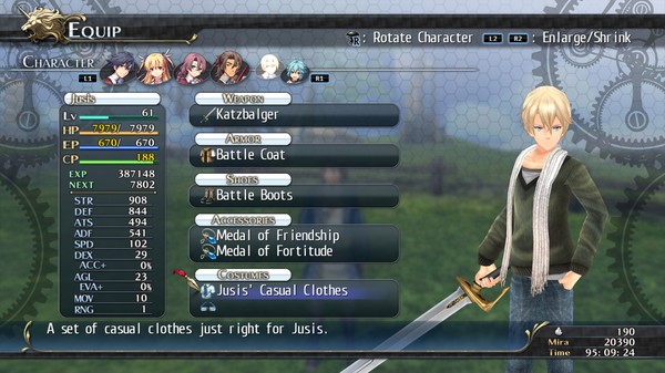 Скриншот из The Legend of Heroes: Trails of Cold Steel - Jusis' Casuals