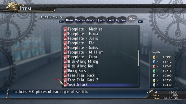 Скриншот из The Legend of Heroes: Trails of Cold Steel - Sepith Pack