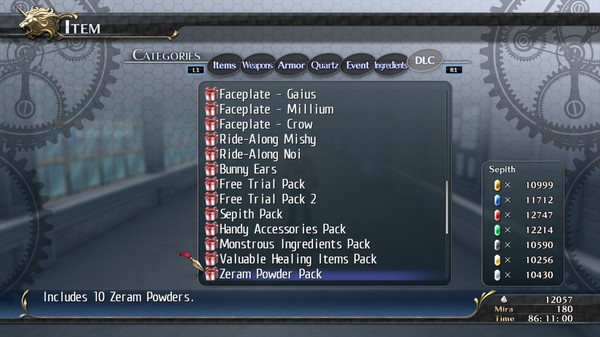 Скриншот из The Legend of Heroes: Trails of Cold Steel - Zeram Powder Pack