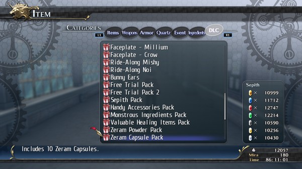 Скриншот из The Legend of Heroes: Trails of Cold Steel - Zeram Capsule Pack