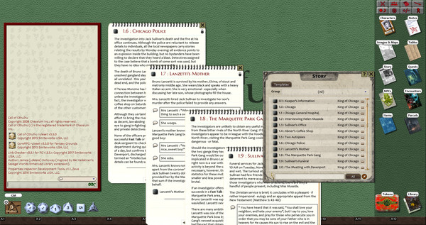 Скриншот из Fantasy Grounds - King of Chicago (Call of Cthulhu)