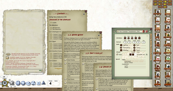 Скриншот из Fantasy Grounds - Daring Tales of Adventure 03: Treasure of the Templars (Savage Worlds)