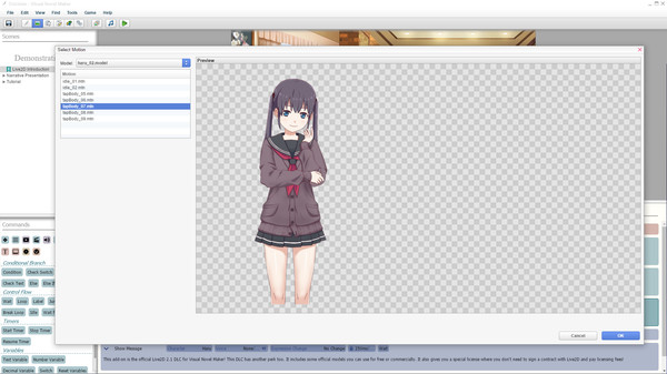 Скриншот из Visual Novel Maker - Live2D DLC