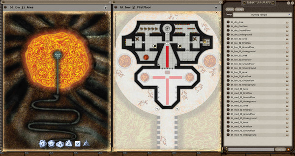 Скриншот из Fantasy Grounds - 0one's Colorprints #3: The Burning Temple (Map Pack)