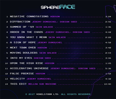 Скриншот из sphereFACE Soundtrack