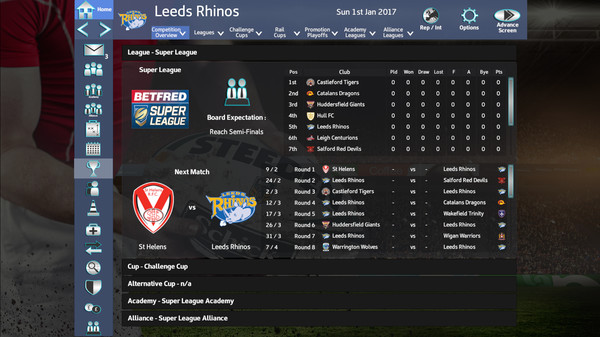 Скриншот из Rugby League Team Manager 2018