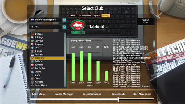 Rugby League Team Manager 2018 game for Linux 1
