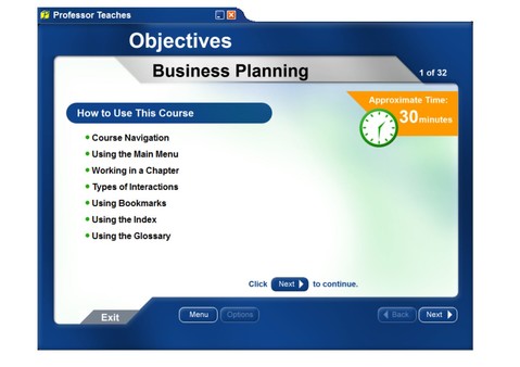 Professor Teaches Business Planning requirements