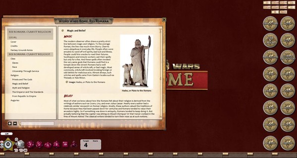 Скриншот из Fantasy Grounds - Weird Wars Rome: Res Romana (Savage Worlds)