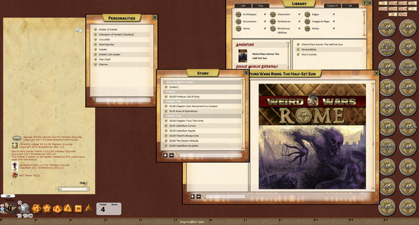 Скриншот из Fantasy Grounds - Weird Wars Rome: Half-Set Sun (Savage Worlds)