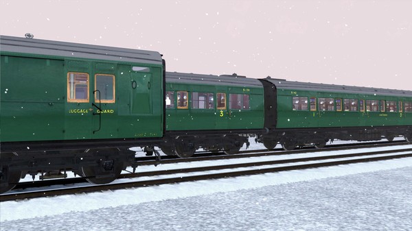 Скриншот из TS Marketplace: Maunsell 59ft Low Window Corridor Coach Pack Southern Malachite Green