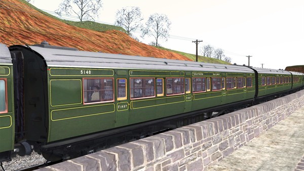 Скриншот из TS Marketplace: Maunsell 59ft Low Window Corridor Coach Pack Southern Olive Green