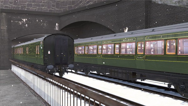 Скриншот из TS Marketplace: Maunsell 59ft Low Window Corridor Coach Pack Southern Olive Green