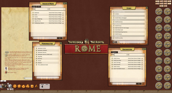 Скриншот из Fantasy Grounds - Weird Wars Rome: Wellspring (Savage Worlds)