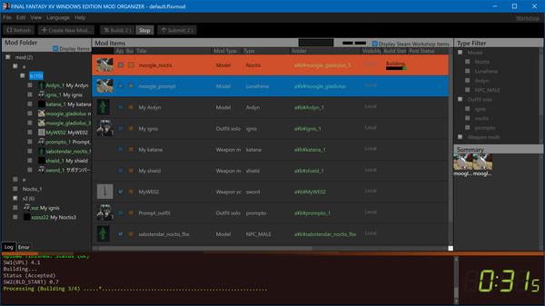 FINAL FANTASY XV WINDOWS EDITION MOD ORGANIZERfor windows and Linux 1