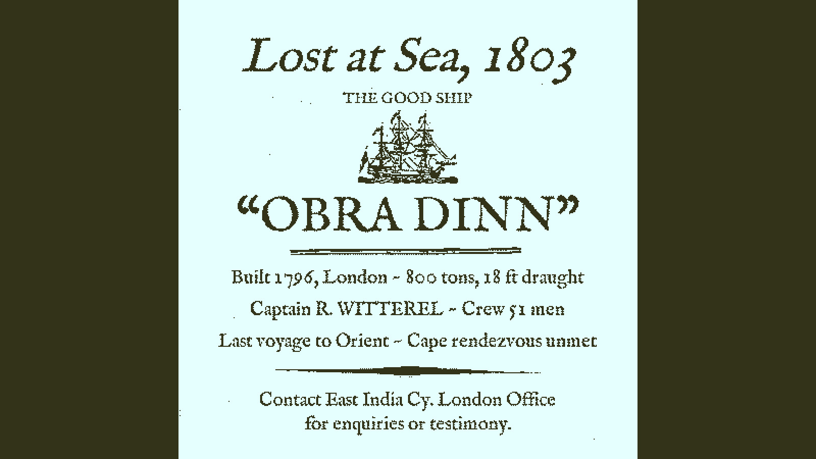 Return of the Obra Dinn 3DM Download