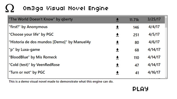 Visual Novel Engine requirements