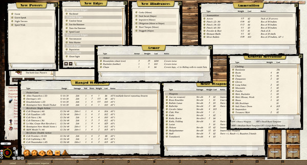 Скриншот из Fantasy Grounds - The Sixth Gun Roleplaying Game (Savage Worlds)