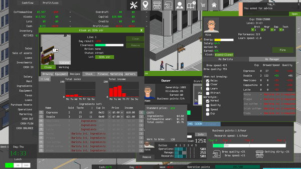 Скриншот из CoffeeBiz Tycoon