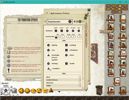 Скриншот из Fantasy Grounds - Deadlands Reloaded: Knights with no Armor (Savage Worlds)