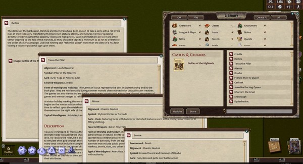 Скриншот из Fantasy Grounds - Deities of the Haunted Highlands (Castles & Crusades)