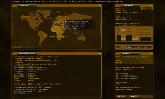 Скриншот из Hacker Evolution