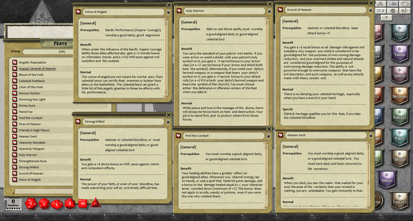 Скриншот из Fantasy Grounds - Feats of Legend: 20 Celestial Feats (PFRPG)