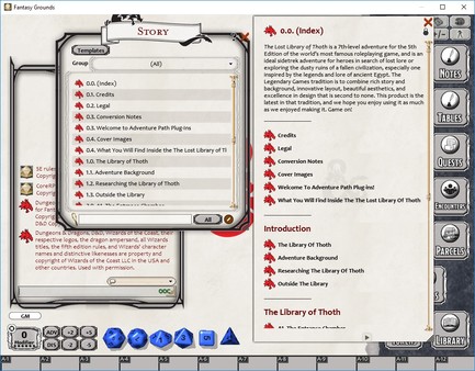 Скриншот из Fantasy Grounds - Lost Library of Thoth (5E)