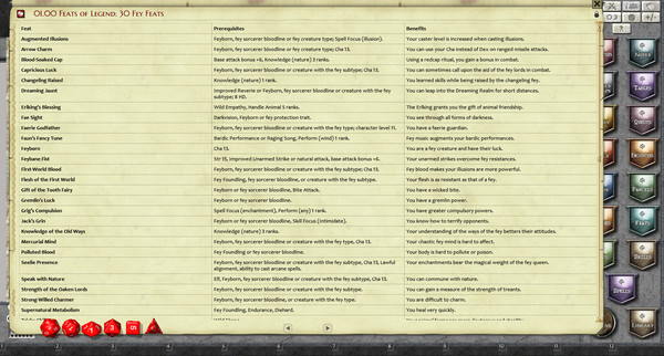 Скриншот из Fantasy Grounds - Feats of Legend: 30 Fey Feats (PFRPG)
