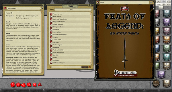 Скриншот из Fantasy Grounds - Feats of Legend: 20 Story Feats (PFRPG)