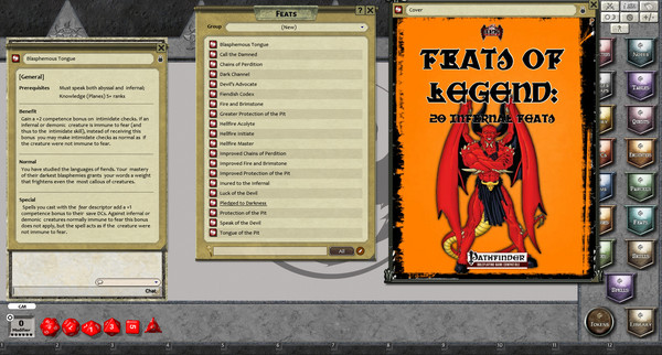 Скриншот из Fantasy Grounds - Feats of Legend: 20 Infernal Feats (PFRPG)