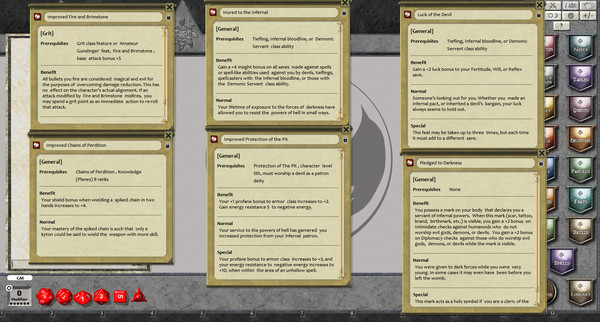 Скриншот из Fantasy Grounds - Feats of Legend: 20 Infernal Feats (PFRPG)