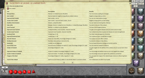 Скриншот из Fantasy Grounds - Feats of Legend: 20 Undead Feats (PFRPG)
