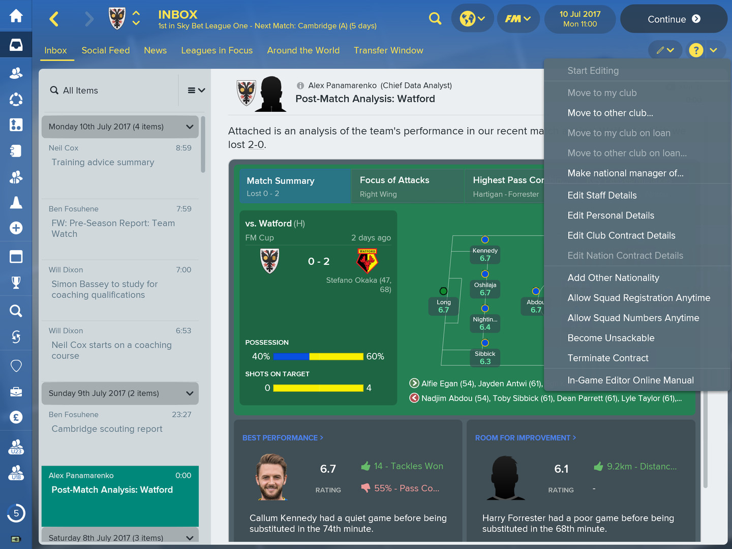 football manager 2017 in game editor