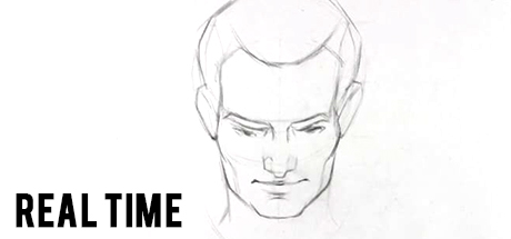 Portrait Drawing Fundamentals Course: Loomis Method Front Downtilt – Real-Time Demo cover art