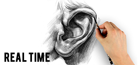 Portrait Drawing Fundamentals Course: How to Draw Ears – Real-Time Demo cover art