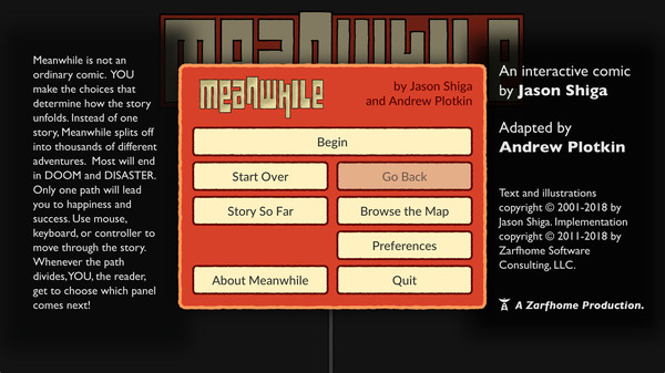 Meanwhile: An Interactive Comic Bookfor windows and Linux 1