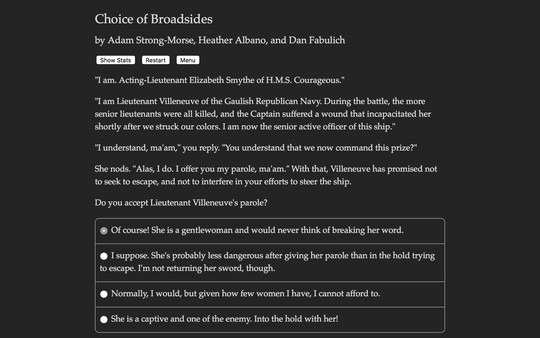 Choice of Broadsides game for Linux 1
