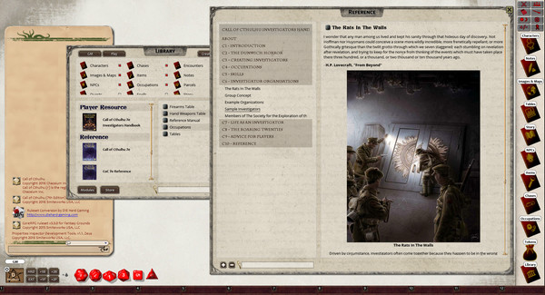 Скриншот из Fantasy Grounds - Investigator Handbook (CoC7E)