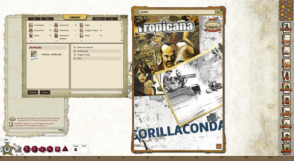 Скриншот из Fantasy Grounds - Tropicana: Gorillaconda (Savage Worlds)