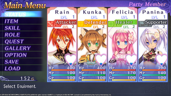 Record of Agarest War Mariage game for Linux 1