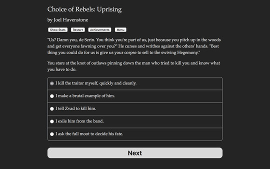 Choice of Rebels: Uprising requirements