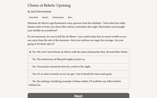 Choice of Rebels: Uprising minimum requirements