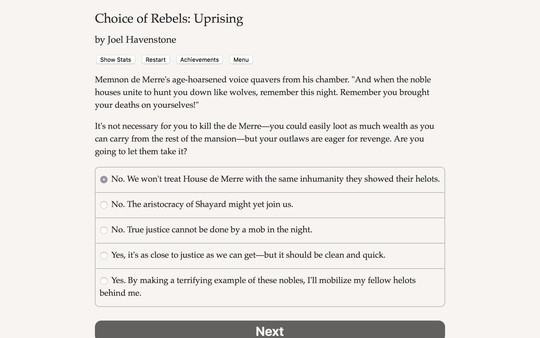 Choice of Rebels: Uprising