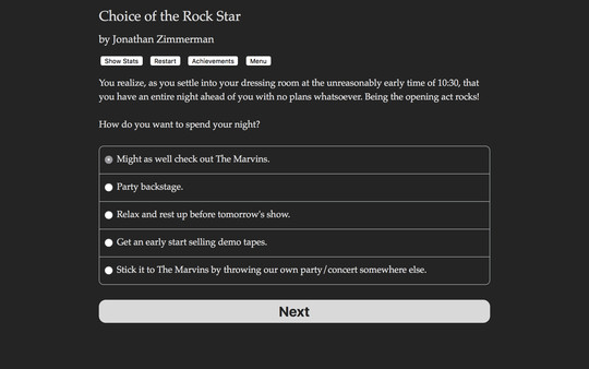 Choice of the Rock Star game for Linux 1
