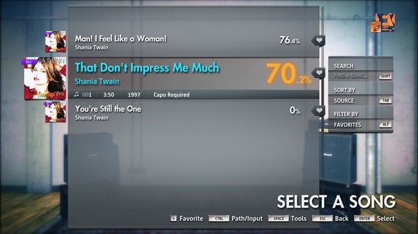 Скриншот из Rocksmith® 2014 Edition – Remastered – Shania Twain - “That Don’t Impress Me Much”