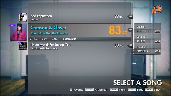 Скриншот из Rocksmith® 2014 Edition – Remastered – Joan Jett & the Blackhearts - “Crimson & Clover”