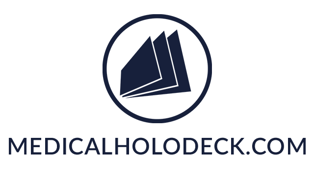 MEDICALHOLODECK®. Surgery, Anatomy, Medicine, Education, and DICOM Imaging in VR. For Medical Students, Nurses, Doctors and Surgeons. Logo