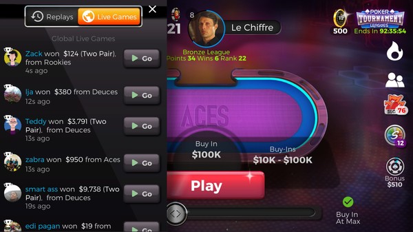 Скриншот из Poker Legends: Tournaments